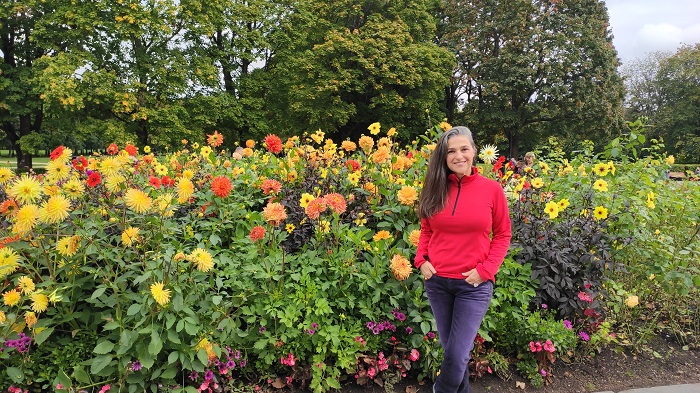 jardines y flores del Vigeland Park de Oslo